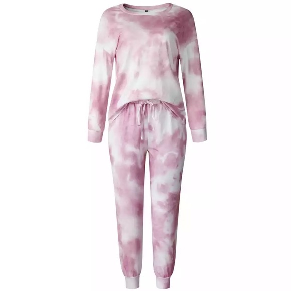 NEW Two Piece Pink Tie Dye Lounge Set - Picture 11 of 12